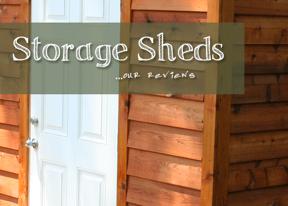 Small wooden storage shed with text overlay.
