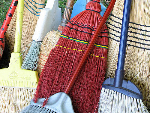 Red "corn broom"