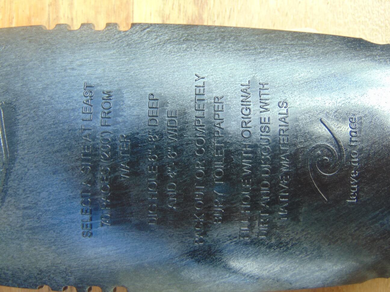 Cathole trowel Instructions if you need them.