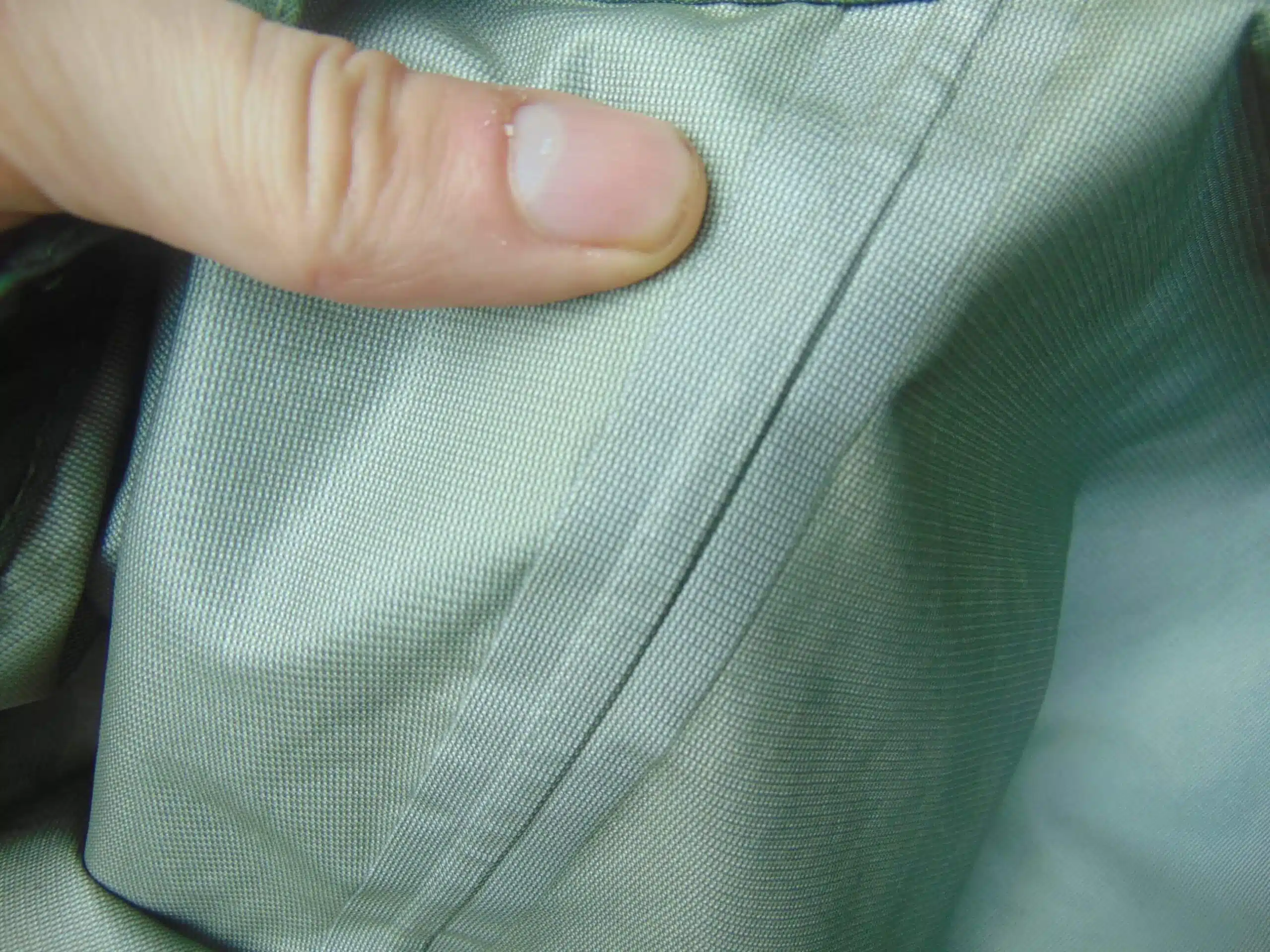 Bivi bag seams.