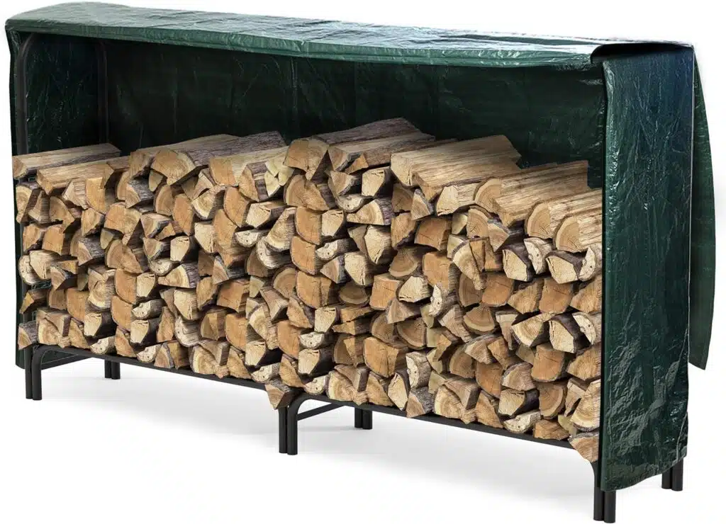 VOUNOT Firewood Log Rack with Waterproof Cover